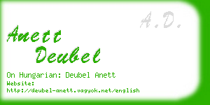 anett deubel business card